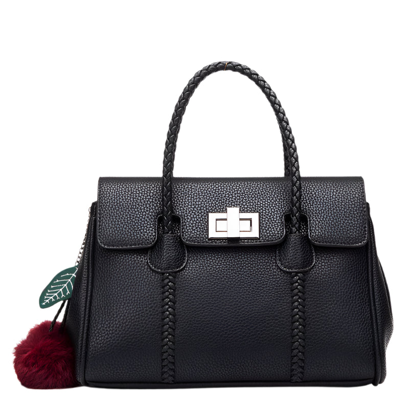 Leather handbags lychee pattern handbag